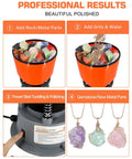 Steps for using 9Lbs Vibratory Tumbler Polishing Machine For Rocks And Metal Parts With 3Lb Walnut Shell Media in home workshop.