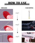 How to use Needle Threader Kit For Quick Sewing No Fuss Small Eye Threader Tool For Machine And Hand Sewing instructional image.
