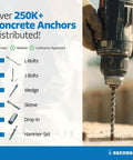 Heavy Duty Five Eighths Inch Threaded Concrete Anchor L Bolts For Base Plate And Sill Plate Installations In Masonry And Wood Sixteen Inch Length Built To Last Hot Dipped Galvanized With Nuts And Washers Included For Cement Foundations with drill illustration