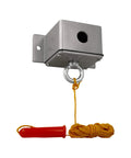 Nema 4 Exterior Ceiling Pull Switch With Rotating And Swivel SPST, featuring durable metal casing and pull handle for outdoor use.