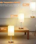 Set Of 2 Bedside Table Lamps With USB Charging Port And AC Outlet, 3 Color Temperature Nightstand Lamps In 2700K 4000K 5000K, Pull Chain
