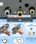 Ultra Lightweight Killer 8 Liter Portable Propane Water Heater With 2.11 GPM Tankless Flow and Crisp Digital Display connectors and fittings
