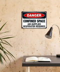 Vintage Danger Confined Space Metal Sign 8x12 Inch Wall Decor For Garage Home Bar Kitchen Office Porch Dope Industrial Vibe Durable Metal Wall Art For Man Caves mounted on wall