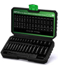 29-Piece 1/4-Inch Drive Impact Socket Set With Shallow And Deep 12-Point Sockets, CR-V Steel, Metric 4-15mm in black case