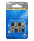 Top Shelf 4 Pack 1/4 Inch NPT Male Thread Brass Tank Valve With Standard Valve Core And Sealing Caps For Air Compressor Inflation Vessel Filling Solid Brass Build Keeps Airtight No Leaky Junk in packaging.