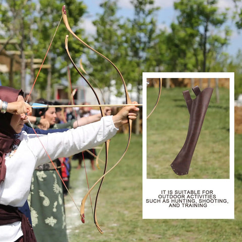 Leather Hip Quiver For Arrows On The Go Archery Pouch One Hand Draw Waist Mounted Arrow Holder For Hunting Target Practice And Training Handmade Archer Accessory in outdoor use with archery setup.
