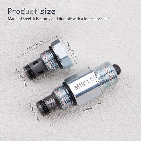 Go-To Pro Grade Auto Lift Lowering Valve Repair Tool Kit With Leakproof Unloading Valve For Handy Car Hoist Maintenance And Safe Pressure Release Compatible With Most Vehicles 72x19mm steel valve parts with size markings