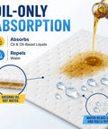 150 Pack Oil Absorbent Pads For Oil Spills And Drips, Polypropylene Oil Only Absorbent Sheets, Water Repellent White Mats