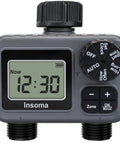 Two Zone Garden Hose Sprinkler Timer With Dual Channel Control, Auto Manual Rain Delay Modes, Water-Saving Irrigation Controller