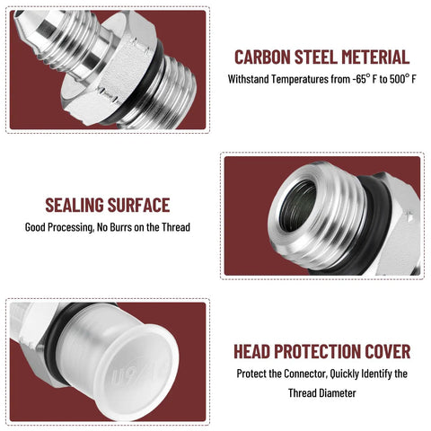 Built Like A Tank Hydraulic Adapter Fittings 10 Pack Quarter Inch Jic Male To 6 Sae Orb Male Connectors With High Pressure O Ring Seal And Smooth Conical Design For Heavy Duty Rig Builds And Reliable Leak Free Performance