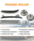 Engine Timing Chain Kit Fits 2.0L L4 Cars Like Elantra Coupe Tucson Kia Soul Forte Koup Replacement With CVVT Gears