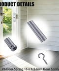V6 Door Spring For Screen Door Sixteen Inches Long Half Inch Wire Diameter Galvanized Steel Closure Spring With Two Hooks