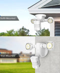 Ultra Bright Motion Sensor Outdoor Light With 15W 2000LM LED Flood Light for porch and yard, soffit and wall mounted view