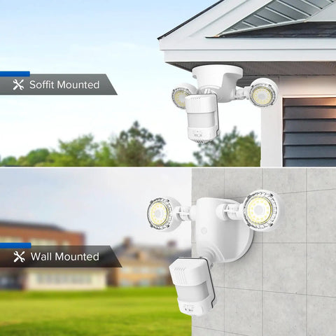 Ultra Bright Motion Sensor Outdoor Light With 15W 2000LM LED Flood Light for porch and yard, soffit and wall mounted view