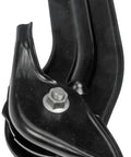 Side view of black Dorman rear passenger side suspension trailing arm with mounting bolt