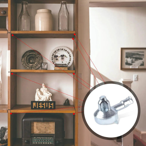 Legit Heavy Duty Zinc Alloy Shelf Pegs Replacement Pins for Classic Modular Bookshelves and Standard Shelving Units in use.