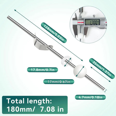 Big Time Bathroom Sink Pop Up Drain Fix Kit Featuring Heavy Duty Chrome Pivot Rod Assembly measuring 128mm and 180mm total length.