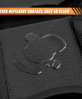 Close-up of Backseat Organizer With 8 Pockets Waterproof Oxford Car Seat Back Protector, showing water-repellent surface.