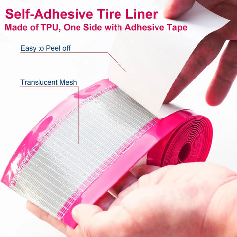 Self Adhesive Bike Tire Liner For Mountain And Road Bikes, Puncture Proof Inner Tube Shield, easy peel installation with TPU mesh