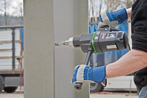 Reversible Hand Held Drilling Machine And Drive Motor For Metal Surfaces With Soft Start And Thermal Overload Protection, 16.3 Amp, 110V, Dual Speed 60 140 And 200 470 RPM, Stand Or Hand Held Use, Made In Germany, A Real Workhorse