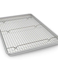 Heavy Duty Half Sheet Pans With Rack Set For Baking And Roasting Thick Aluminum Bakeware That Will Not Warp 500F Temperature Tolerance