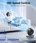 Rechargeable USB Desk Fan With Turbo Airflow And Ultra Quiet 35dB Noise, 100 Speeds in living room setting