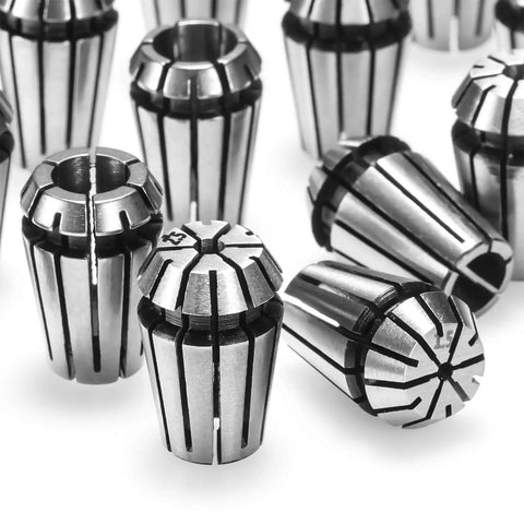 15 Piece ER11 Precision Spring Collet Set For CNC Milling And Lathe Engraving Tooling, Grips 1.0 Mm To 7.0 Mm Plus 1 Quarter Inch And 1 Eighth Inch