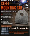 CNC cut Weld On Mounting Tabs Built From A36 Steel One And One Half Inch By One And One Half Inch Tabs With Three Eighths Inch Holes
