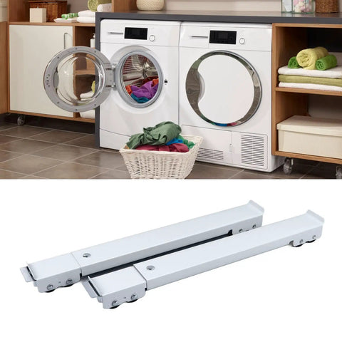 Heavy Lifter Adjustable Washing Machine Rolling Base With Smooth Glide Casters And Rock Solid Steel Frame Delivers Zero Hassle Setup And Bulletproof Support For All Major Appliances In Bright White