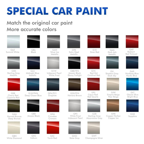 Crimson Touch Up Paint Kit For Chevy - DIY Scratch Repair And Automotive Paints color options chart.