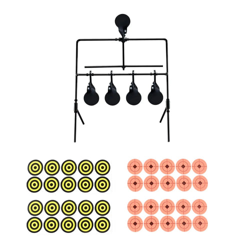 Resetting Steel Target Set For Airsoft BB Guns And Rimfire Caliber 22 And 177 Self Resetting Indoor Outdoor Shooting Practice Target