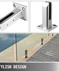 4 Pack Glass Railing Clamps For 8 To 12 Mm Glass Thickness 304 Stainless Steel Spigots Snaps In Smoothly No Drill Needed DIY Friendly Balcony Deck Handrail Hardware Silver Finish with stylish design on balcony