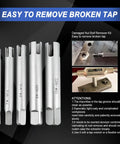 Tap Extractor Set 3 4 Flute Steel Broken Head Taps Remover for Damaged Taps and Bolts, Easy Out Stripped Bolt Remover, 10 Piece Set