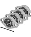 Industrial Grade Heavy Duty Pillow Block Bearing Set Of Four Self Aligning Insert Bearings With Zinc Alloy Steel Housing Five Sixteenth Inch Or Eight Millimeter Bore Mounted Flange Design For Conveyors Machinery And Automotive Power Transmission KFL08
