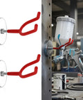 Heavy Duty Magnetic Paint Spray Gun Holder Rack, two steel brackets for organizing sprayers, supports up to ten pounds.