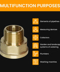 Brass adapter nipple, 3/4 in male x 1 in female NPT pipe fitting for plumbing