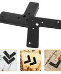 10 Piece Black Stainless Steel L Shaped Corner Brackets Set for Heavy Load Support and Reinforcement of Furniture Frames and Shelves