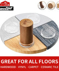 No Slip Furniture Pads 16 Pcs 1.6 Inch Round Rubber Caster Cups Anti Skid Coasters For Hardwood Floors demonstration on different surfaces