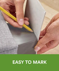 Person marking cut lines on Beige Felt Pads For Furniture 4 X 6 Inches Self Stick Chair Leg Protectors For Hardwood Floors Easy To Apply Scratch Dent And Nick Protection For Tables Couches Stands And Plants with pencil.