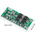 Badass 2S Battery Management Board With Automatic Balance Charging Circuit For 18650 Li Ion And Polymer Packs, green PCB, compact size 48mm x 20mm.