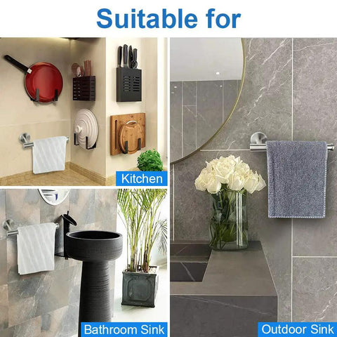 9 Inch Hand Towel Ring Holder Made Of SUS304 Stainless Steel Brushed Nickel Wall Mounted Towel Rack in kitchen and bathroom settings