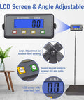 Heavy Duty Digital Postal Scale With 11.8 By 11.8 Inch Aluminum Anti Slip Platform, 440 Lb Capacity, LCD screen close-up