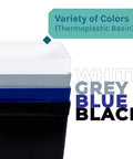Color options for Heavy Duty 19 Gallon Utility Sink Laundry Tub With Adjustable Metal Legs For Laundry Room Basement Or Garage Workshop No Faucet Included Black Four Color Options Available: white, grey, blue, and black thermoplastic basin
