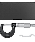 Pro Grade Outside Micrometer 0-1 Inch Range With 0.0001 Inch Precision Machinist Tool featuring zero wrench and black case