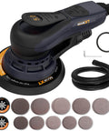 Powerful Random Orbital Sander With Brushless Motor, 5 And 6 Inch Pads, Central Vacuum Dust Collection accessory kit