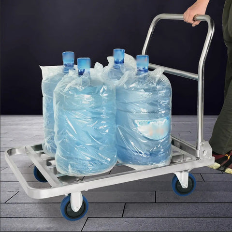 Foldable Heavy Duty Dolly Trolley Steel Flatbed Cart For Easy Haul Of Tools Equipment And Supplies In Home Office Or Warehouse Use