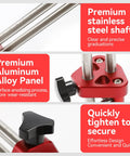 Sheet metal roller 1-station bender with red aluminum alloy base and stainless steel shafts