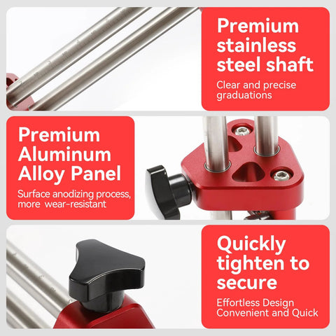 Sheet metal roller 1-station bender with red aluminum alloy base and stainless steel shafts