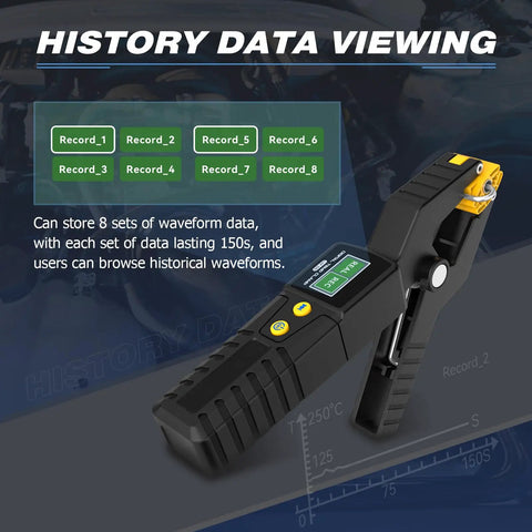 HVAC Digital Thermometer With Real Time Temp Clamp For Heating And Cooling Systems, Pro Grade High Precision Sensor Delivers Real Time Temperature Readouts, Data Waveform Display, Measurement Range -20C To 150C (-4F To 302F), LM55 Compatible, history data viewing