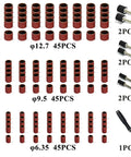 Turn Your Workbench Grind Level Up With This Slick 400 Grit Sanding Drum Kit Loaded With Versatile Mandrels That Snap Right Into Drills Or Dremel Rotary Tools Like A Dream Every Time. Image shows 135 sanding tubes with various sizes and mandrels.